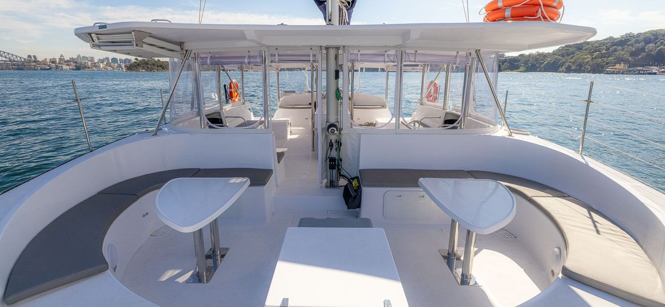 TruBlu catamaran deck view