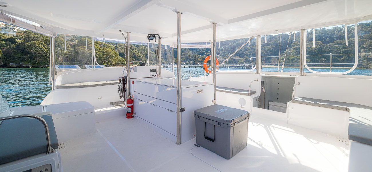 TruBlu catamaran interior seating