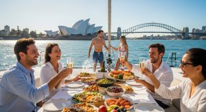 Is 4 hours enough for a swim and a meal on Sydney Harbour? - Sydney Catamaran Hire
